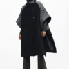 Poncho in denim ibrido