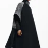 Poncho in denim ibrido