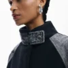 Poncho in denim ibrido