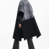 Poncho in denim ibrido