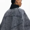 Poncho in denim ibrido