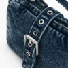 Portafoglio a tracolla in denim con Applicazioni