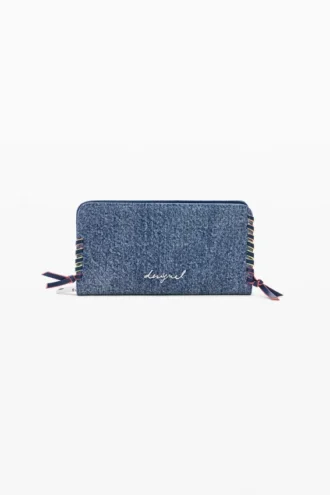 Portafoglio medio in denim a forma di cuore