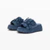 Sandali con zeppa in denim