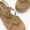 Sandali con zeppa in pelle