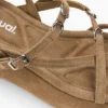 Sandali con zeppa in pelle