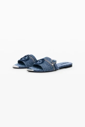 Sandali piatti in denim