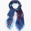 Sciarpa rettangolare a strisce blu