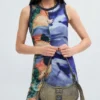 Shorts con spalline stampato