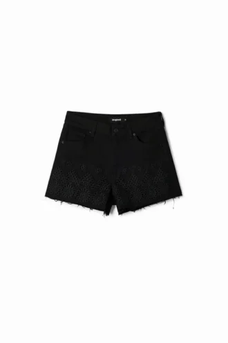 Shorts in denim ricamati