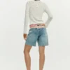 Shorts in denim ricamati