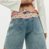 Shorts in denim ricamati