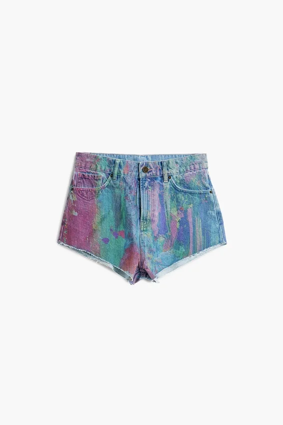 Shorts in denim stampato Shorts in denim stampato
