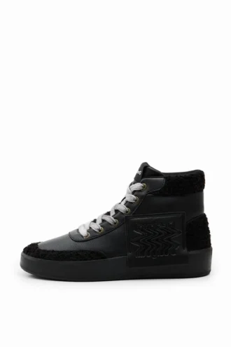Sneaker alta in finta pelle di montone