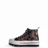Sneaker alte con plateau e Patchwork asiatico
