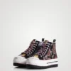 Sneaker alte con plateau e Patchwork asiatico