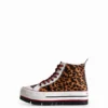 Sneaker alte con plateau e stampa animalier