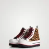Sneaker alte con plateau e stampa animalier
