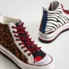 Sneaker alte con plateau e stampa animalier