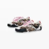 Sneaker patchwork con stampa animalier