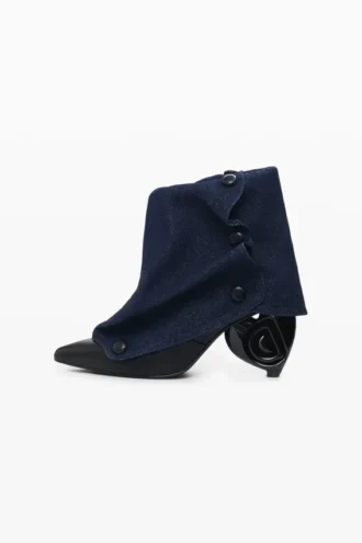 Stivaletto con patta in denim