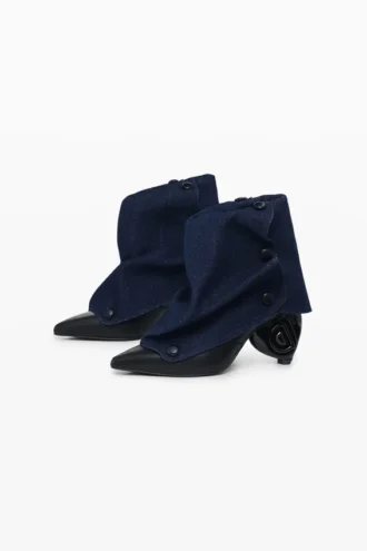 Stivaletto con patta in denim