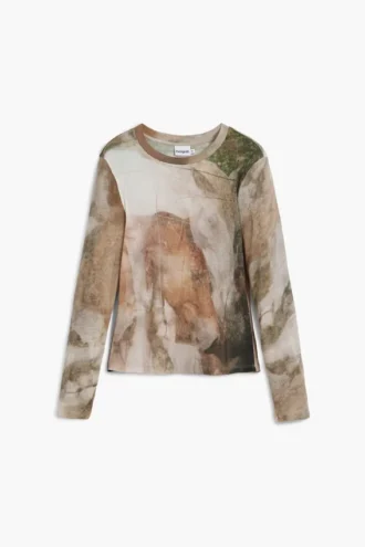 T-shirt a collo alto con cavallo