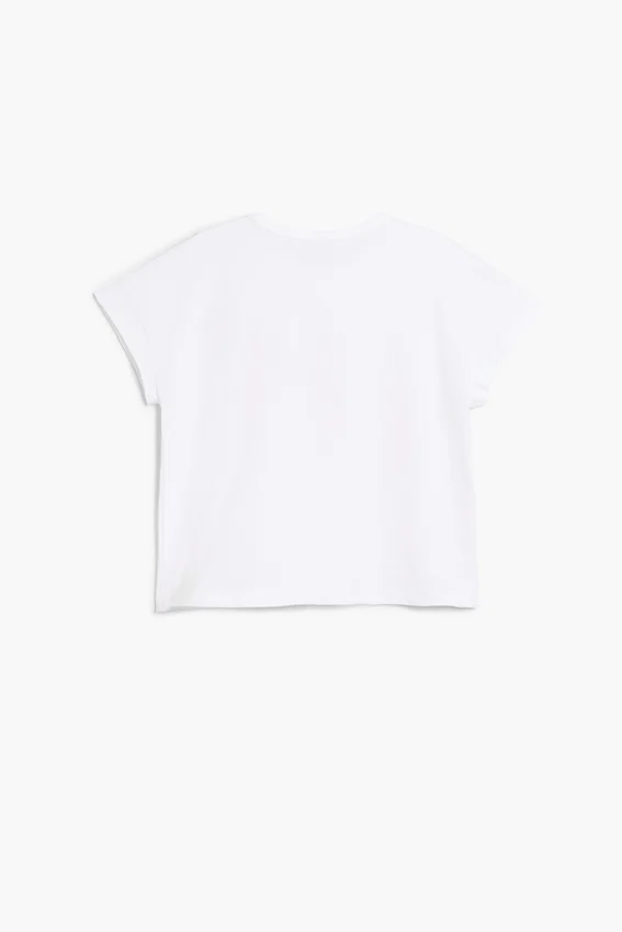 T-shirt a maniche corte con fiori ricamati T-shirt a maniche corte con fiori ricamati