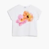 T-shirt a maniche corte con fiori ricamati T-shirt a maniche corte con fiori ricamati