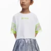 T-shirt a maniche corte con paillettes