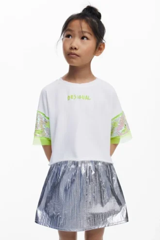 T-shirt a maniche corte con paillettes