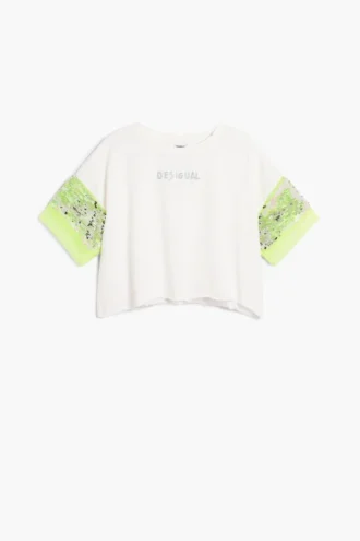 T-shirt a maniche corte con paillettes