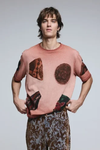 T-shirt a maniche corte Patchwork