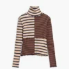 T-shirt a maniche lunghe con collo alto