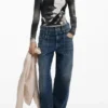 T-shirt a maniche lunghe con stampa scultorea T-shirt a maniche lunghe con stampa scultorea