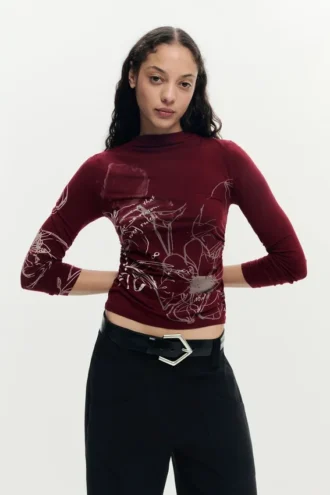 T-shirt a maniche lunghe stampata