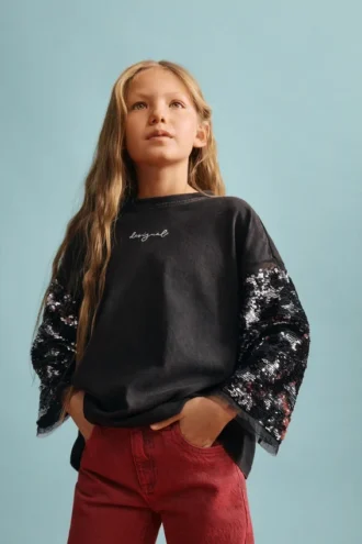 T-shirt a maniche tre quarti con stelle