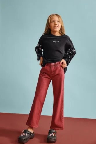T-shirt a maniche tre quarti con stelle