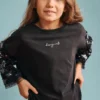 T-shirt a maniche tre quarti con stelle