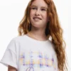T-shirt a quadri a maniche corte