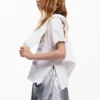 T-shirt a quadri a maniche corte