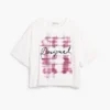 T-shirt con logo a quadri