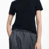 T-shirt con logo in strass