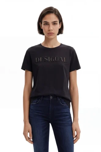 T-shirt con logo lucido