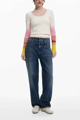 T-shirt con maniche stampate