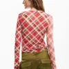 T-shirt con scollo arricciato