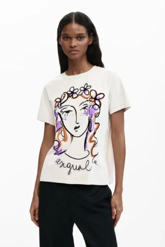 T-shirt con stampa del viso