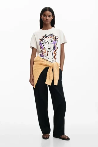 T-shirt con stampa del viso