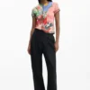 T-shirt con stampa floreale