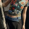 T-shirt con stampa gatto